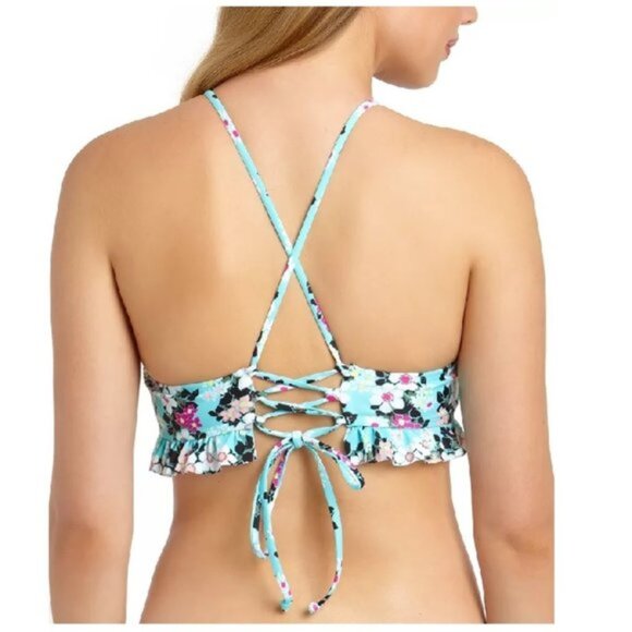 California Waves Floral-Print Swim Bikini Top - Picture 2 of 10